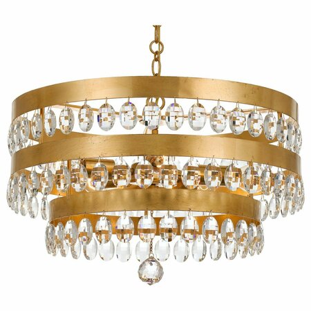 CRYSTORAMA Perla 5 Light Antique Gold Chandelier 6106-GA